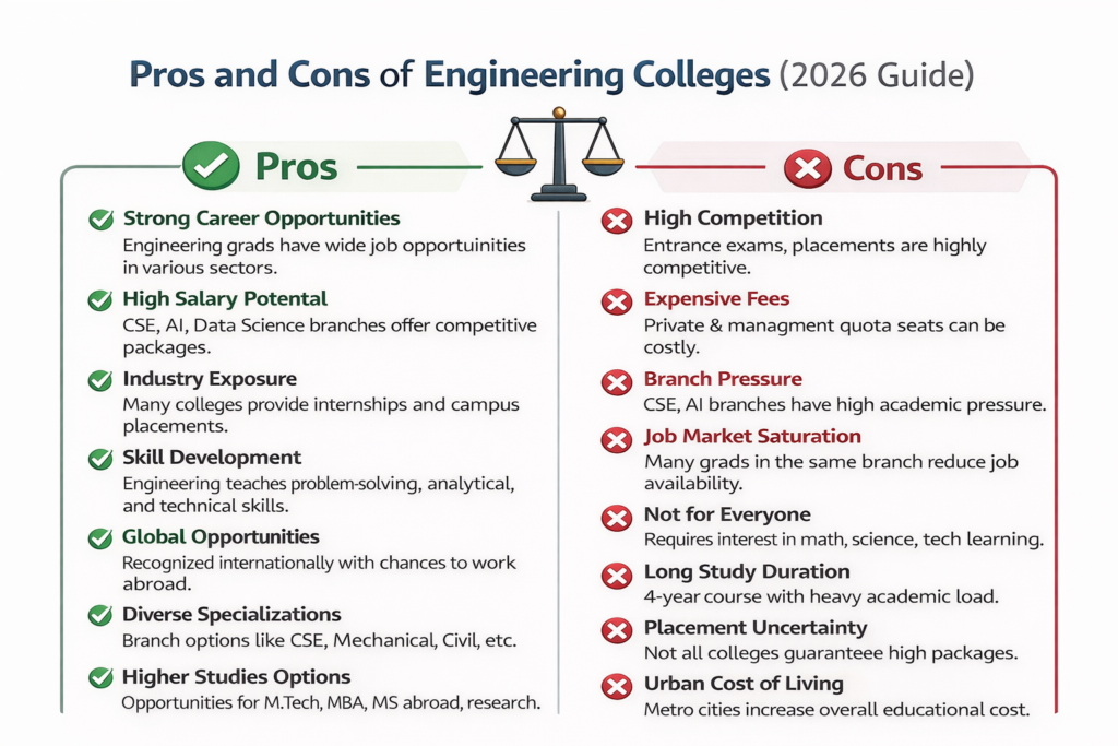 Pros and Cons of Engineering Colleges (2026 Guide)