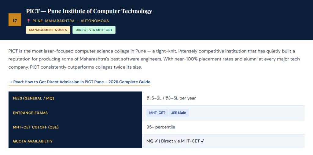 PICT — Pune Institute of Computer Technology