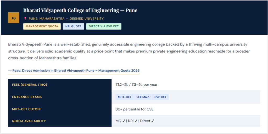 Bharati Vidyapeeth College of Engineering — Pune