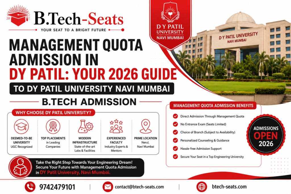 Management Quota Admission at DY Patil University, Navi Mumbai – B.Tech 2026 Guide