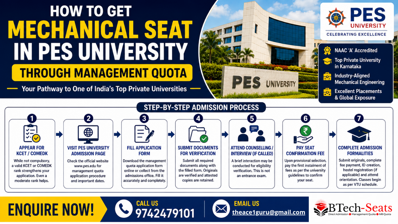 How to Get Mechanical Seat in PES University Through Management Quota